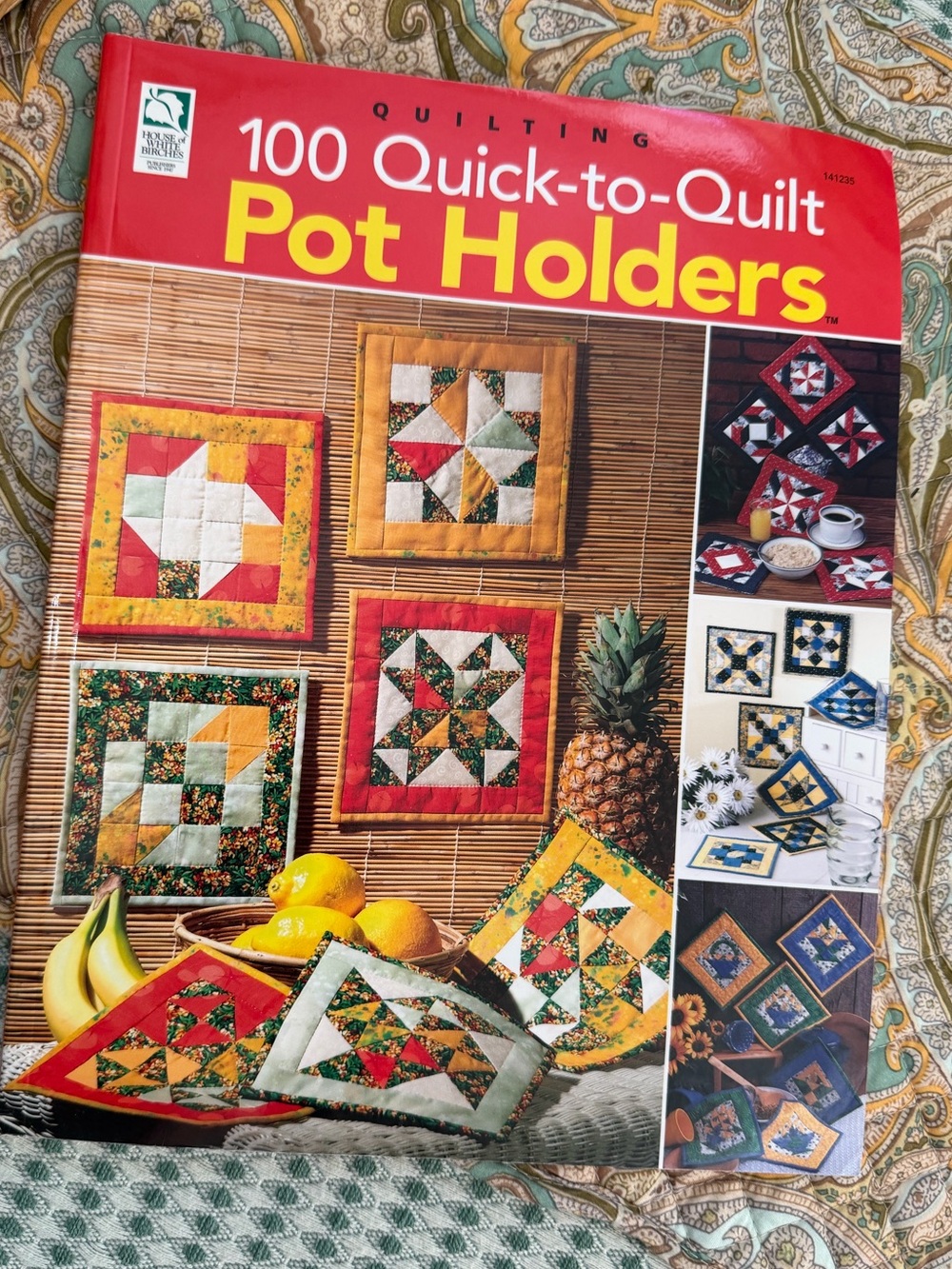 100 Quick-to-Quilt Pot Holders — Quilting Pattern Book (Red, Yellow, Green)